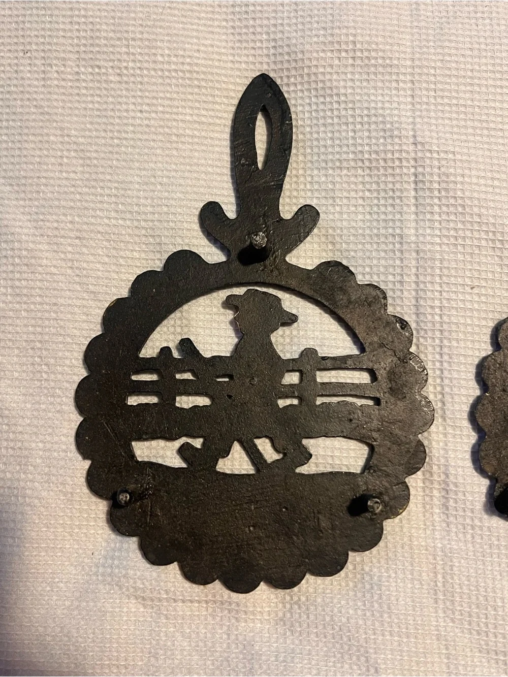 Dalecraft Cast Iron Amish Trivets - Vintage Hand-Painted Folk Art Man & Woman